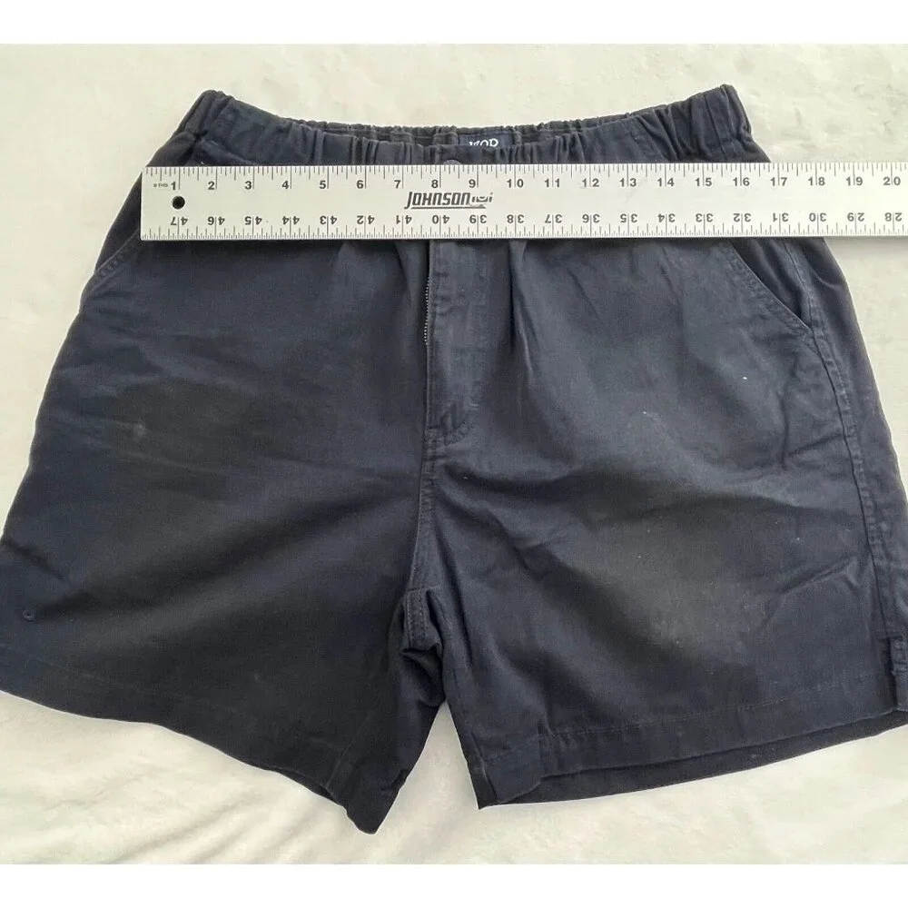 Izod PFX Mens Beach Swim Shorts Size Medium Black Solid Pockets Cotton Casual